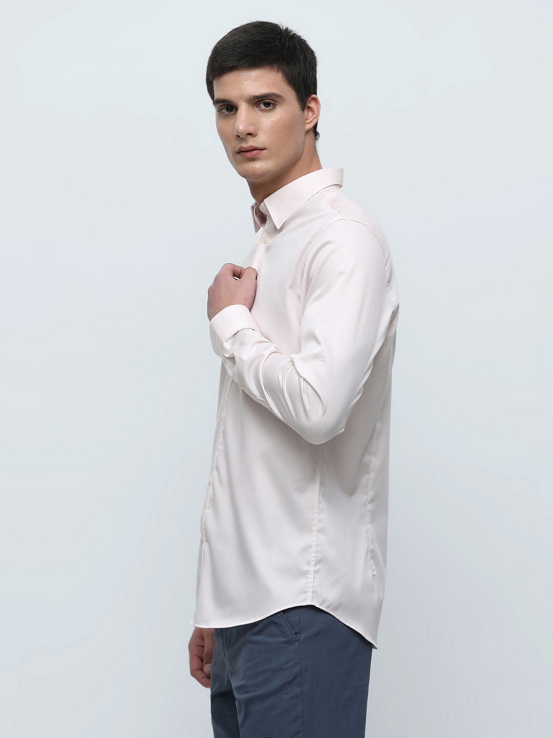 Pink Slim Fit Full Sleeves Formal Shirt