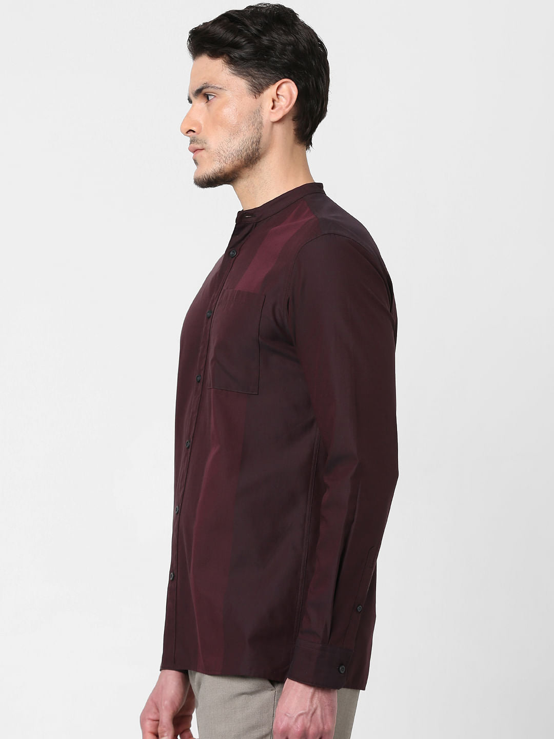Wine Red Full Sleeves Shirt