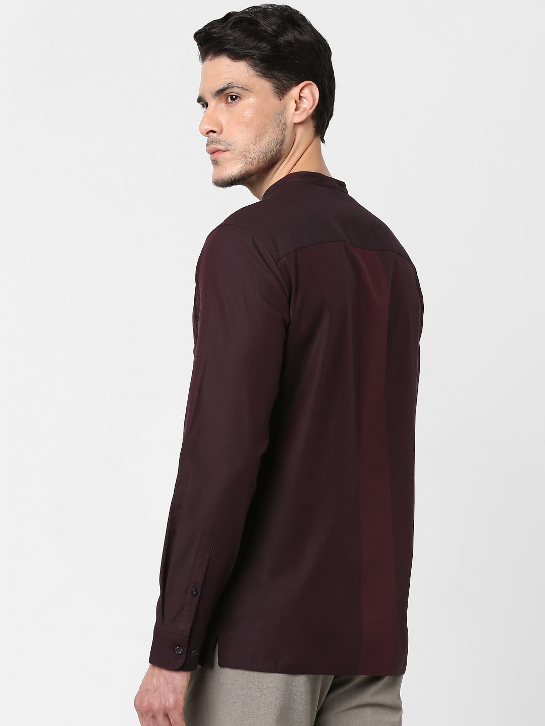 Wine Red Full Sleeves Shirt