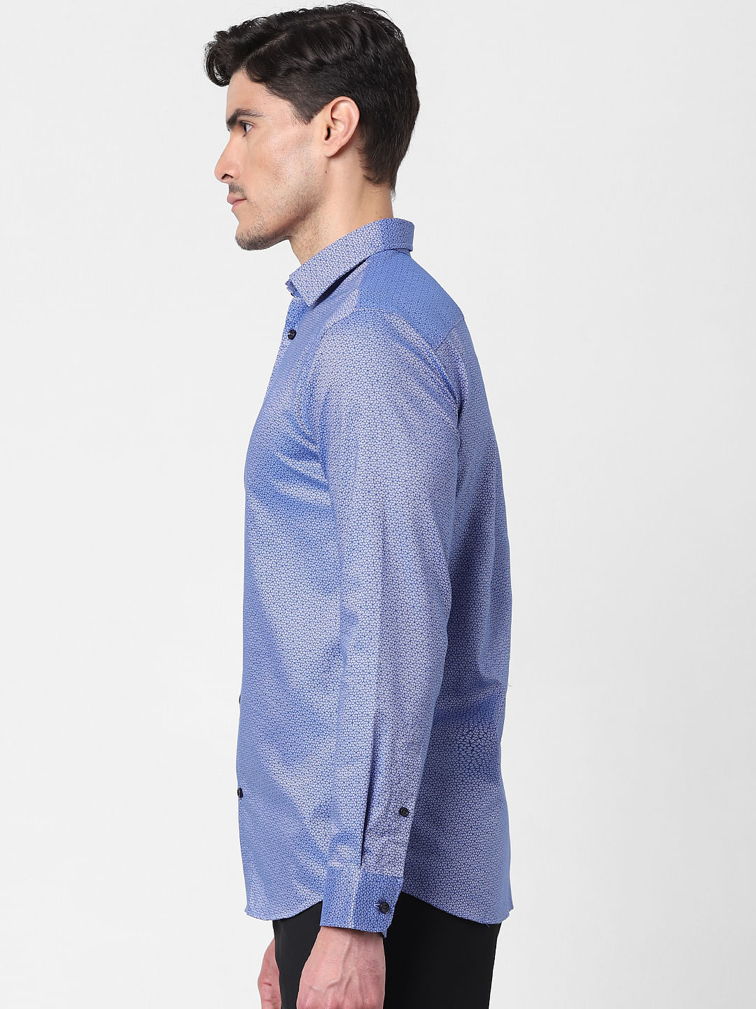Blue All Over Print Full Sleeves Shirt