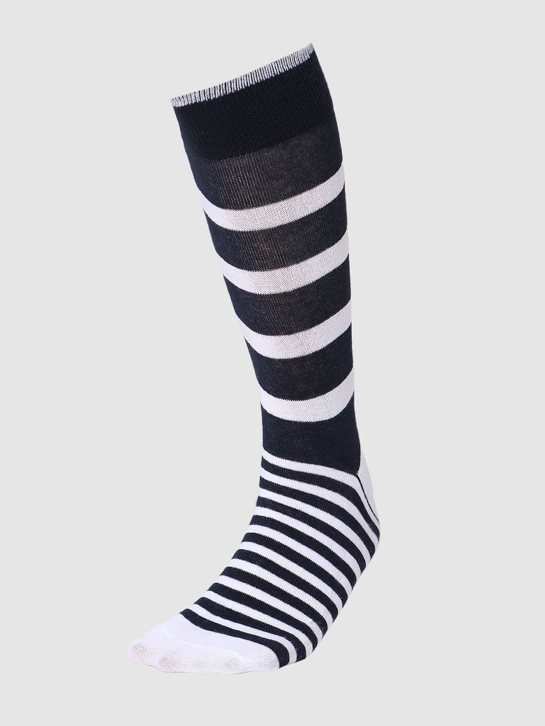 Black & White Mid Calf Length Socks