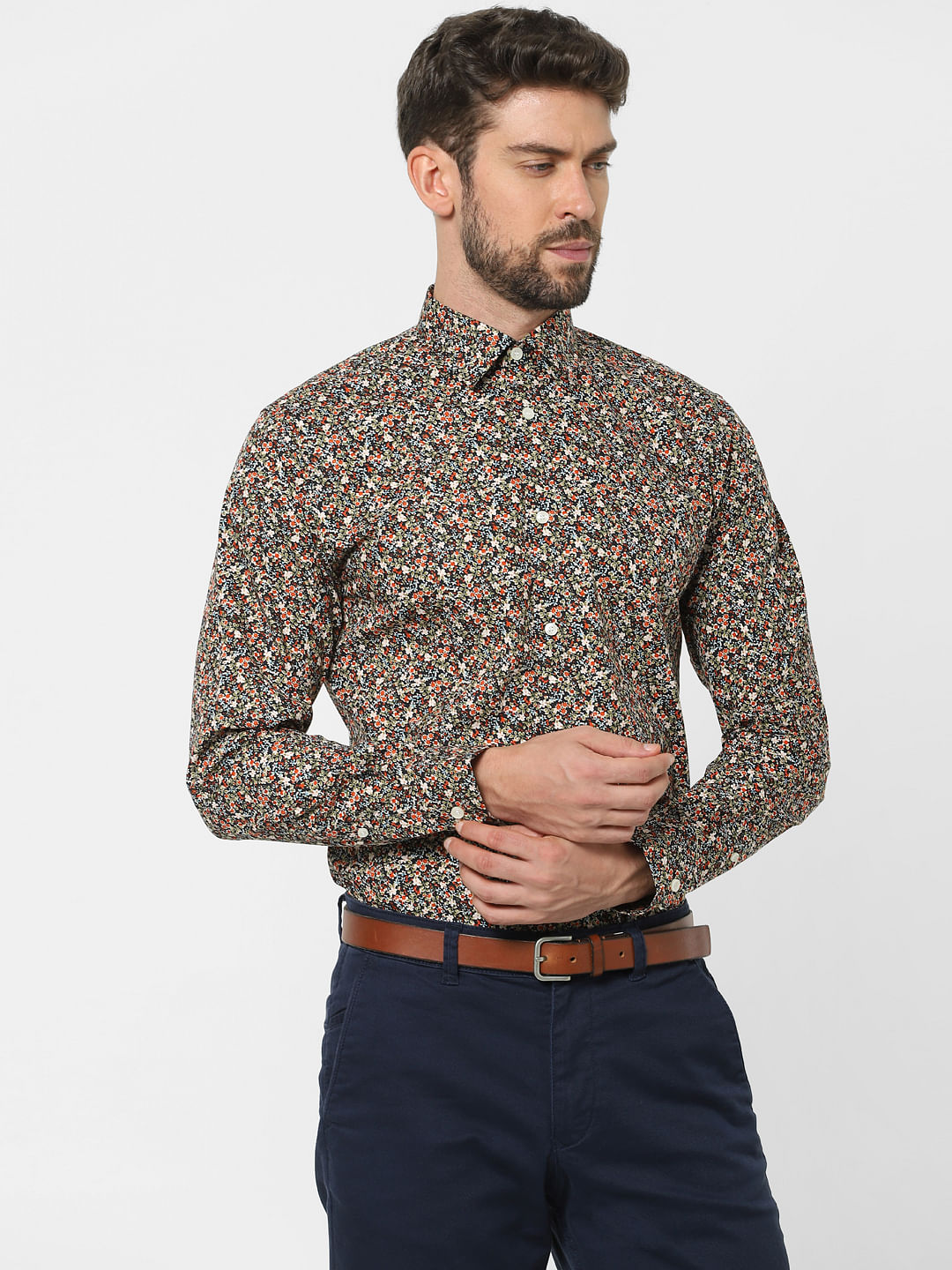 Black Floral Organic Cotton Shirt