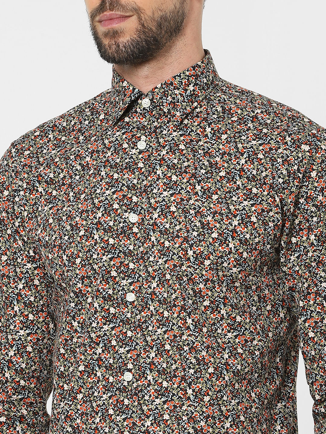 Black Floral Organic Cotton Shirt