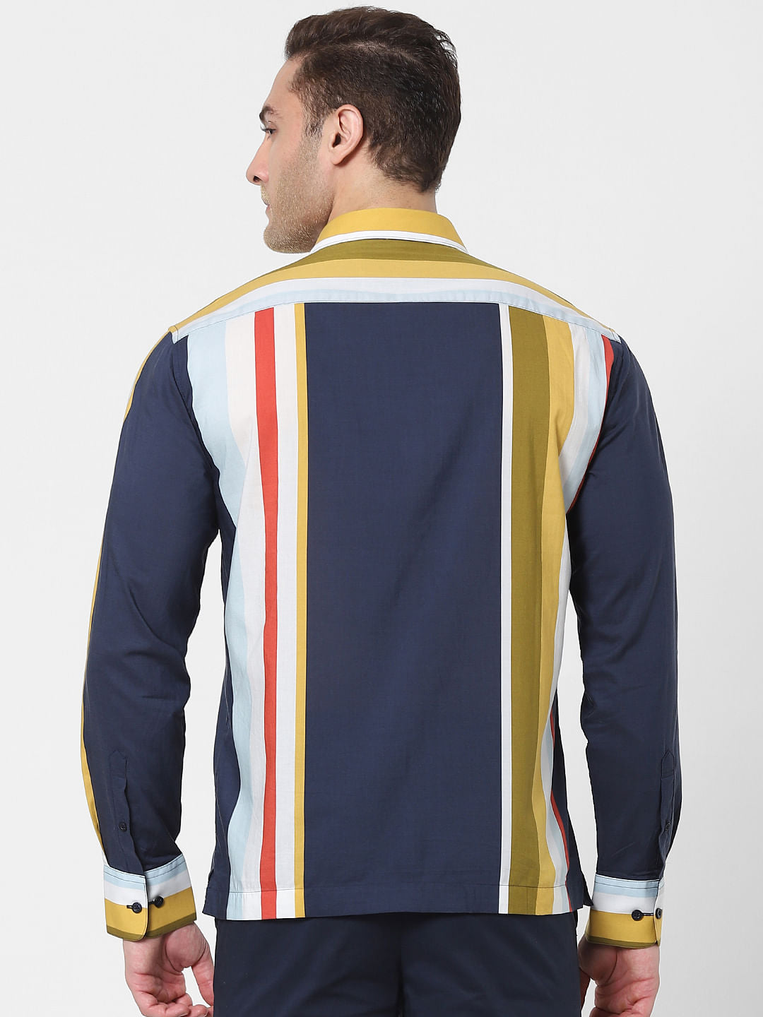 Multi-Coloured Colourblocked Full Sleeves Shirt