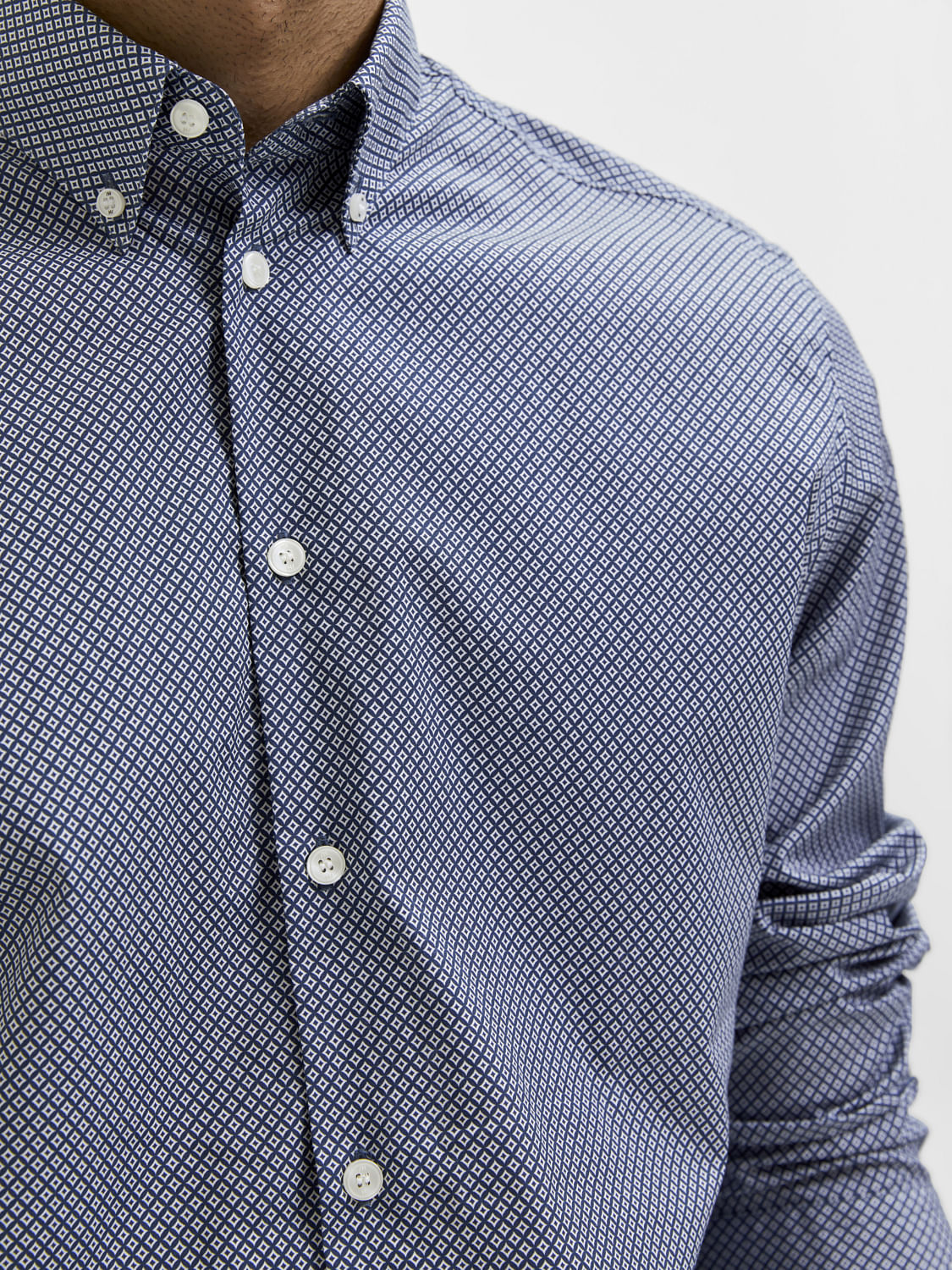 Blue Printed Full Sleeves Shirt