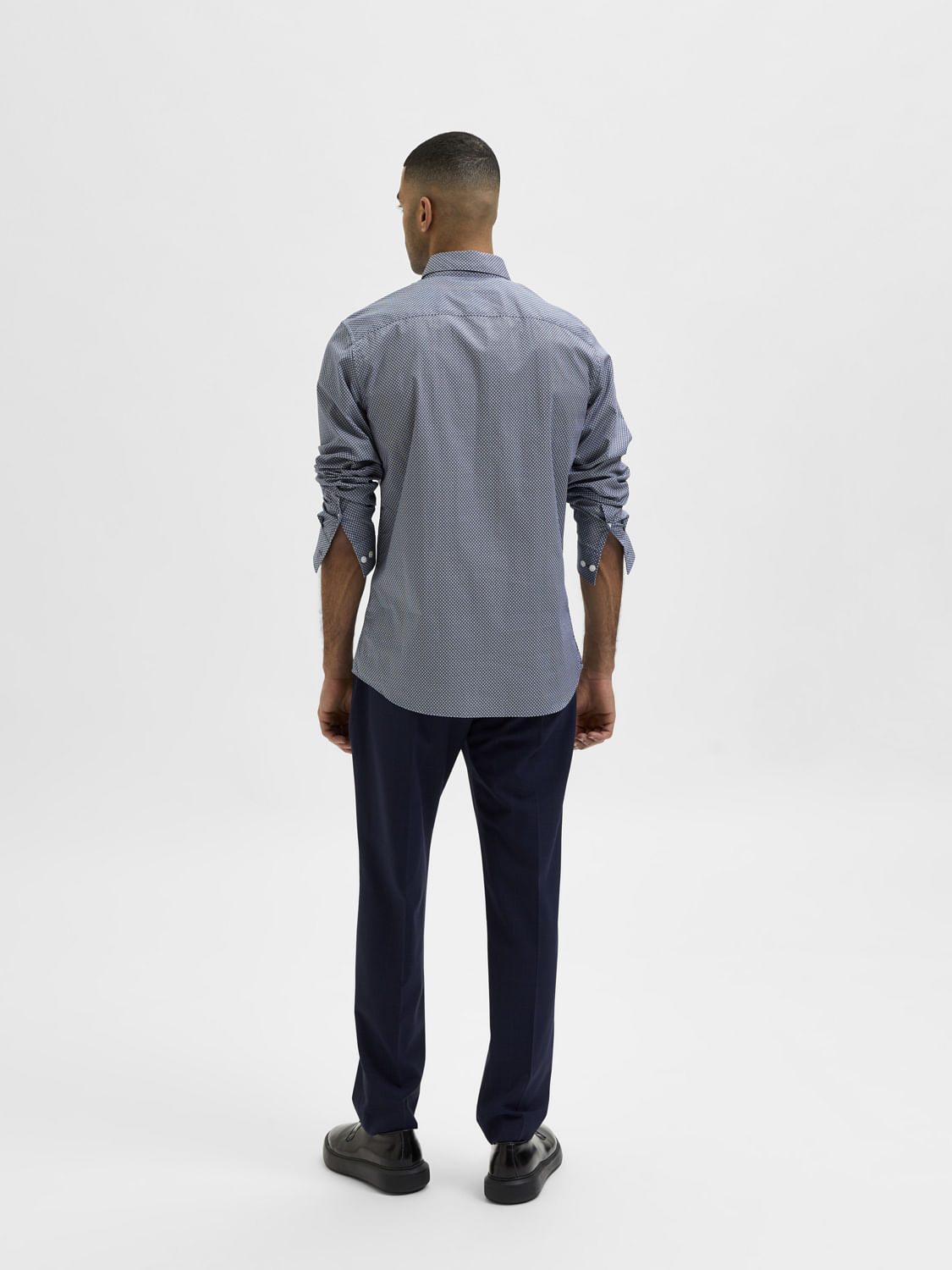 Blue Printed Full Sleeves Shirt