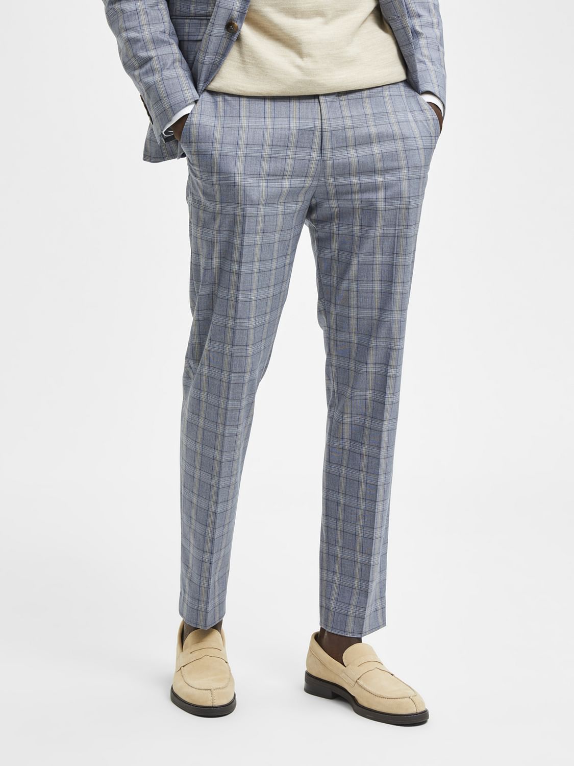 Blue Slim Fit Suit Trousers