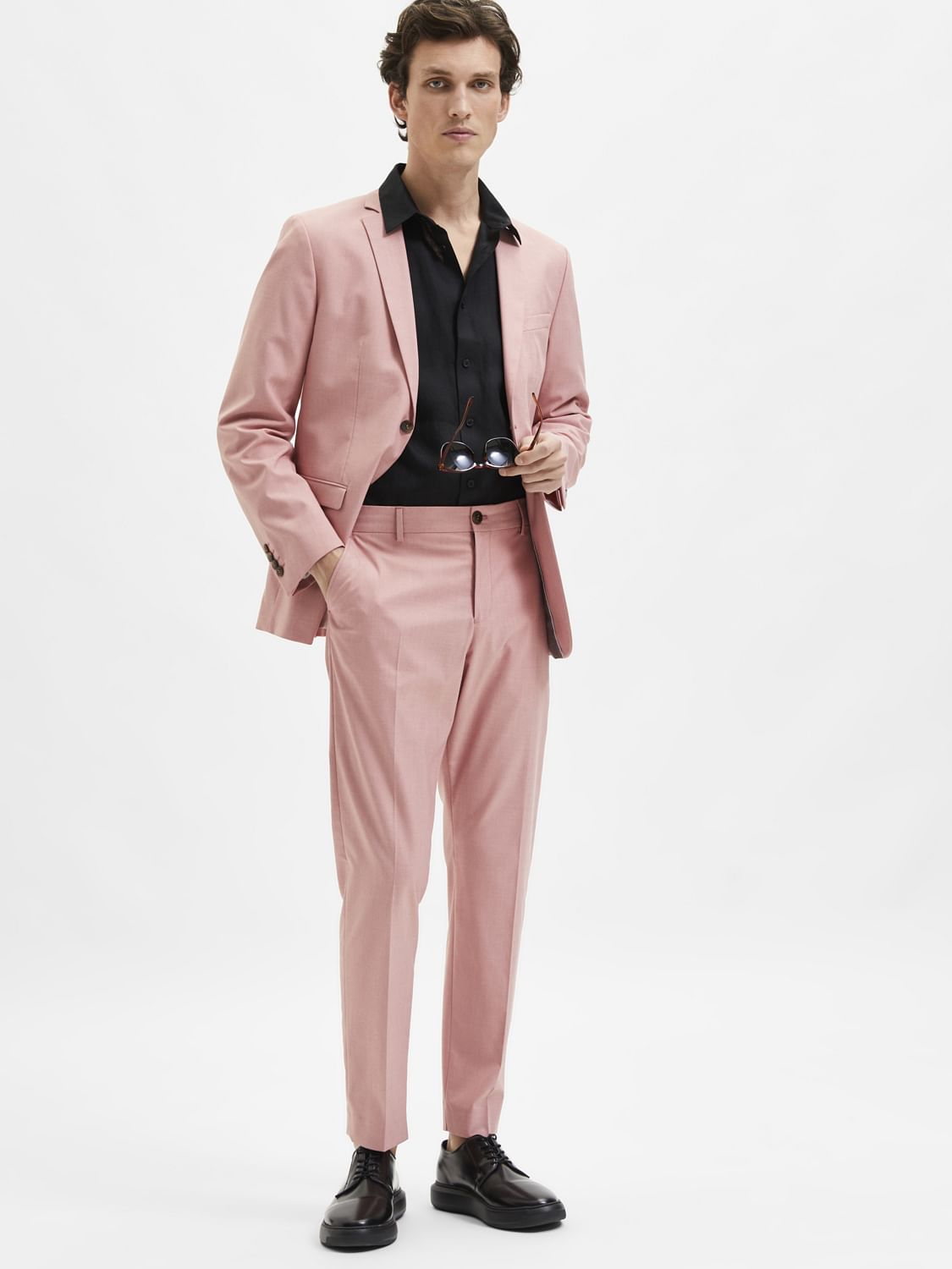 Light Pink Slim Fit Suit Trousers