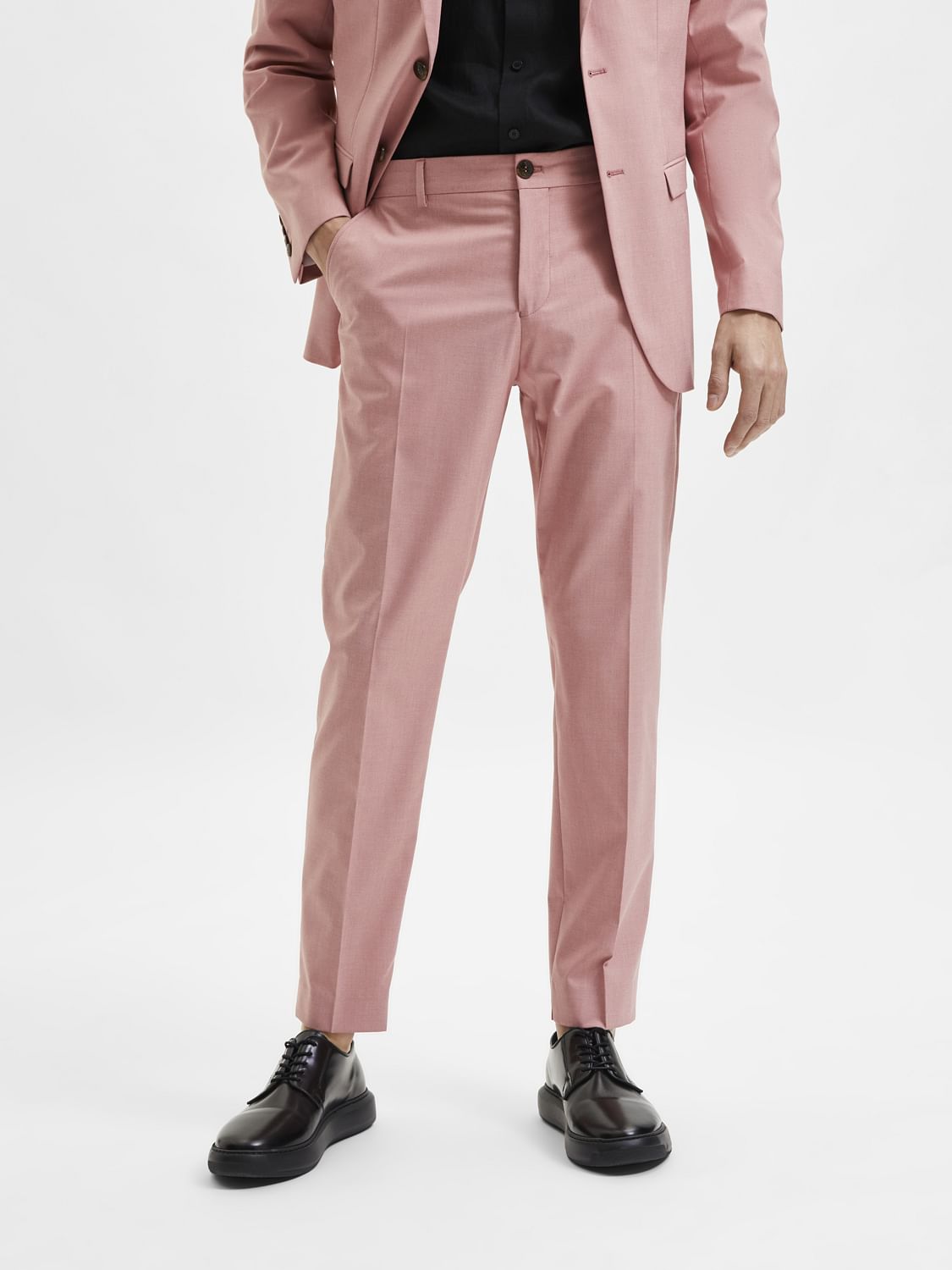 Light Pink Slim Fit Suit Trousers