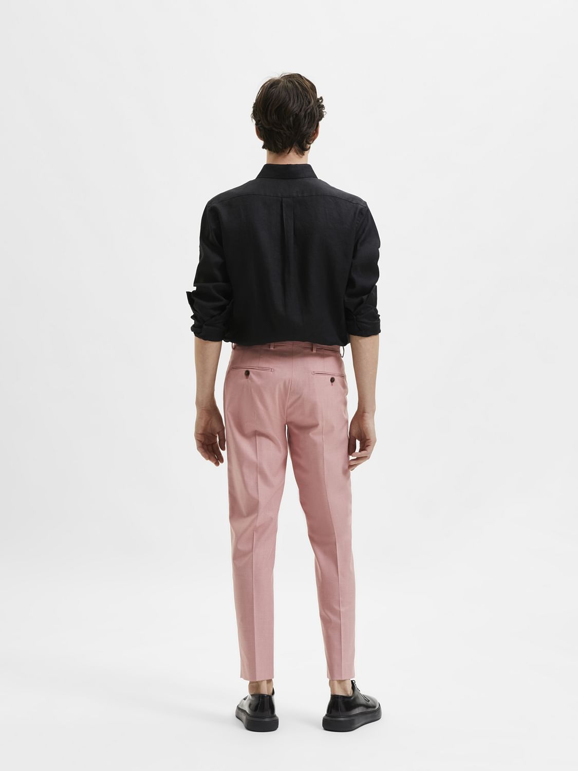 Light Pink Slim Fit Suit Trousers
