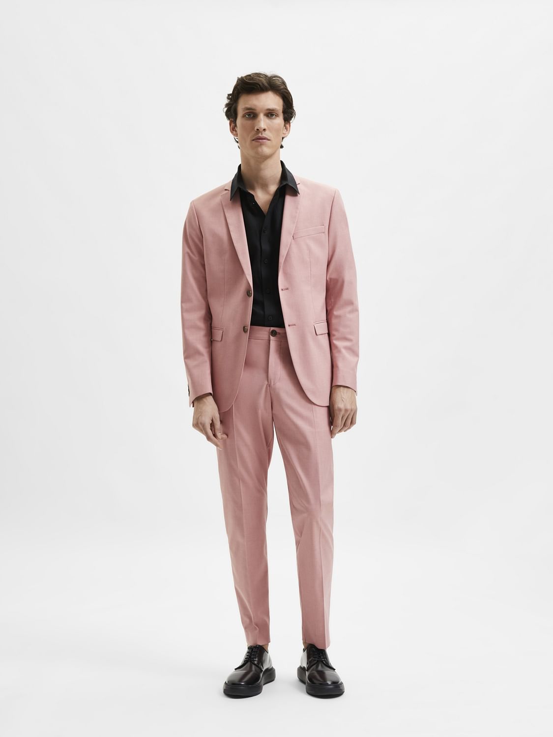 Light Pink Slim Fit Suit Trousers