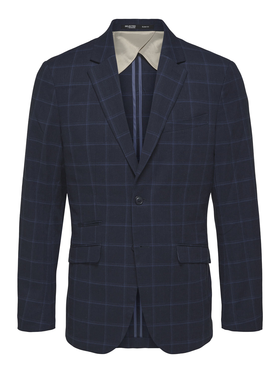 Blue Check Slim Fit Suit Blazer