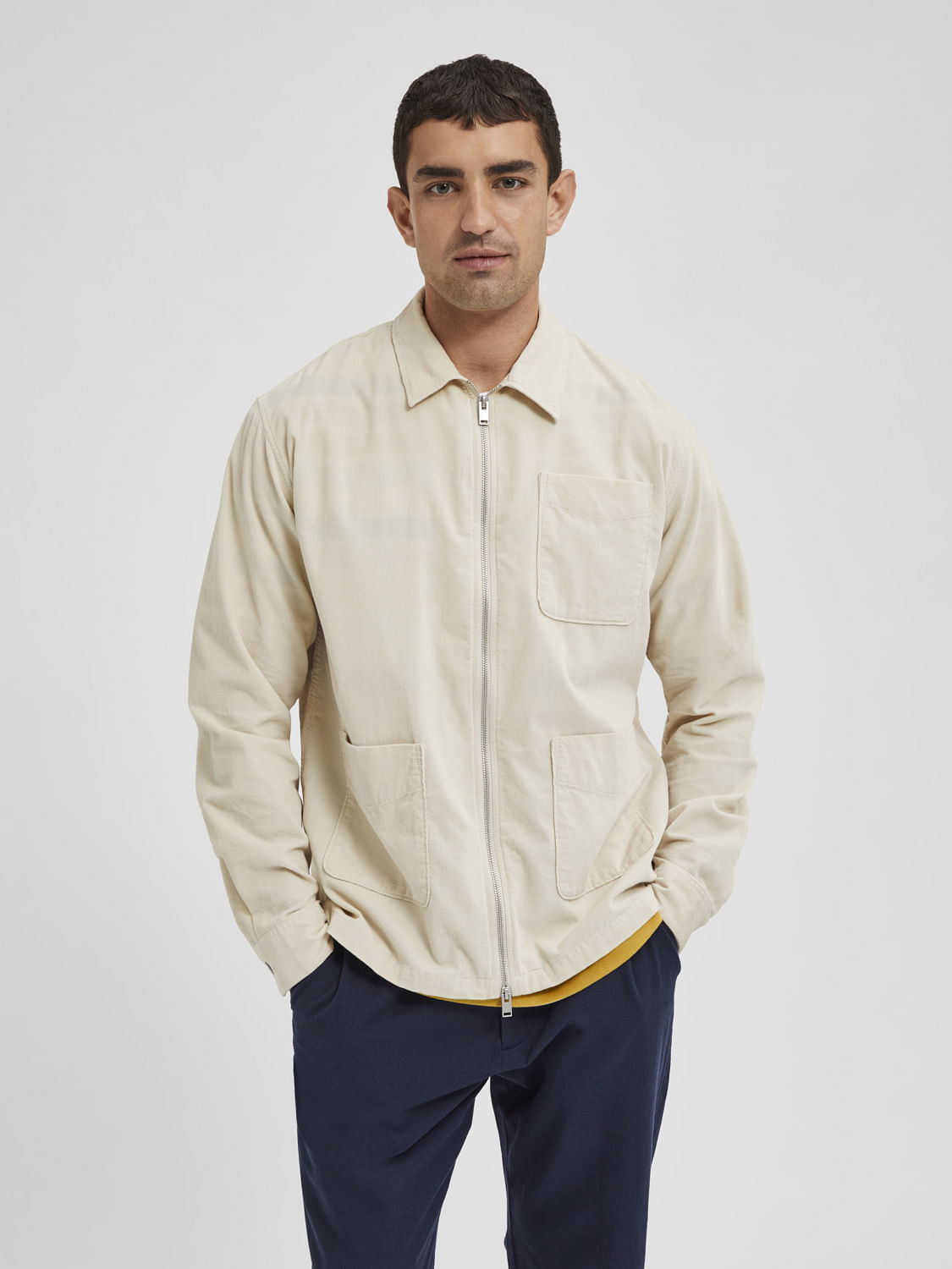 Beige Organic Cotton Overshirt