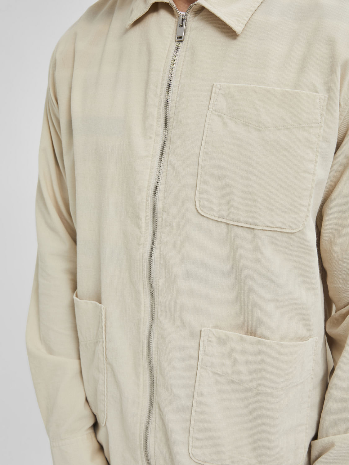 Beige Organic Cotton Overshirt