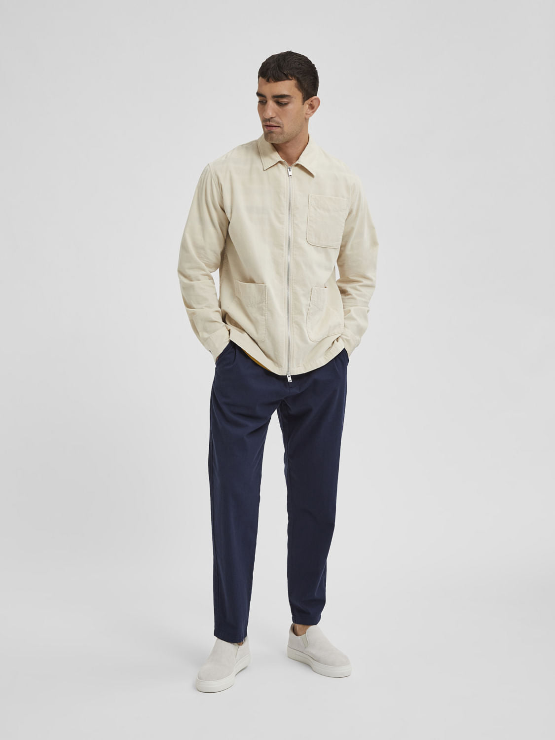 Beige Organic Cotton Overshirt