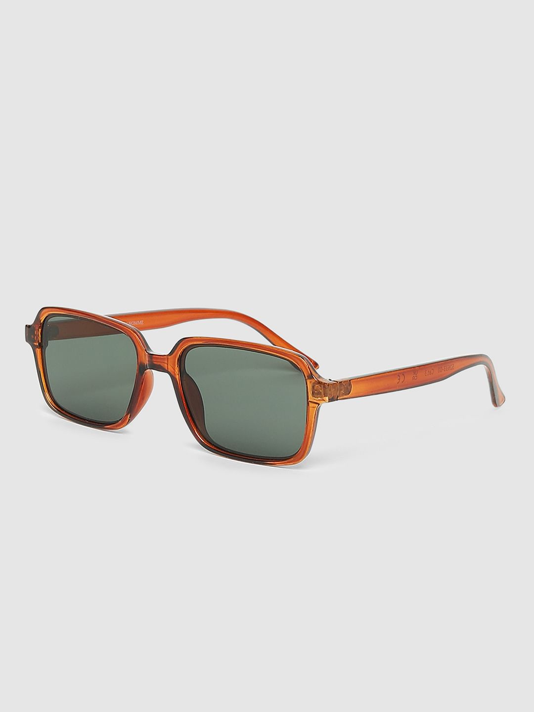 Brown Rectangular Sunglasses