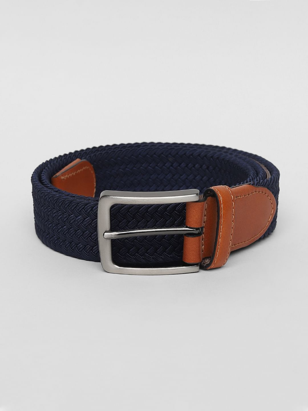 Navy Blue Webbing Detail Belt