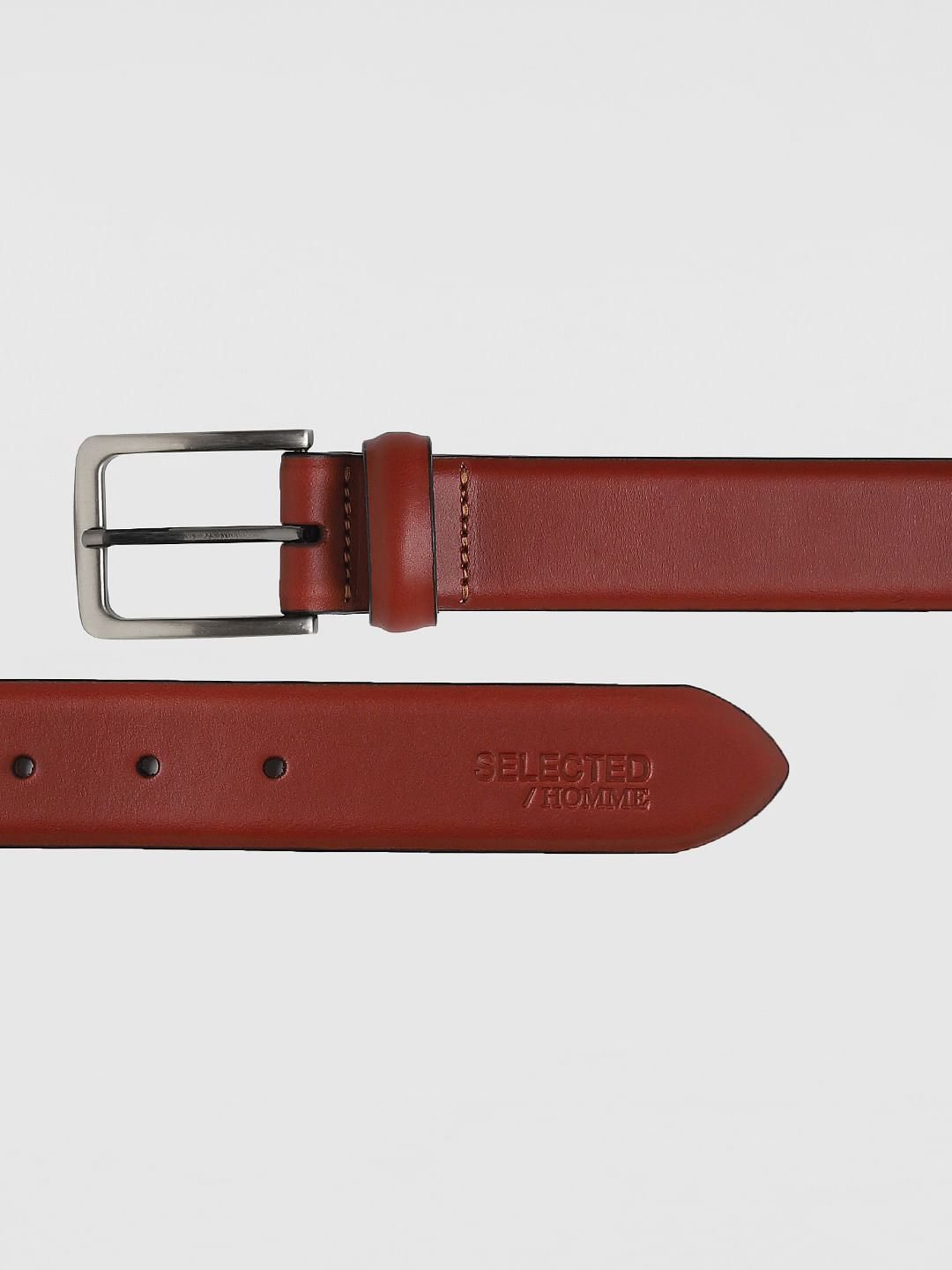 Brown Leather Formal Belt