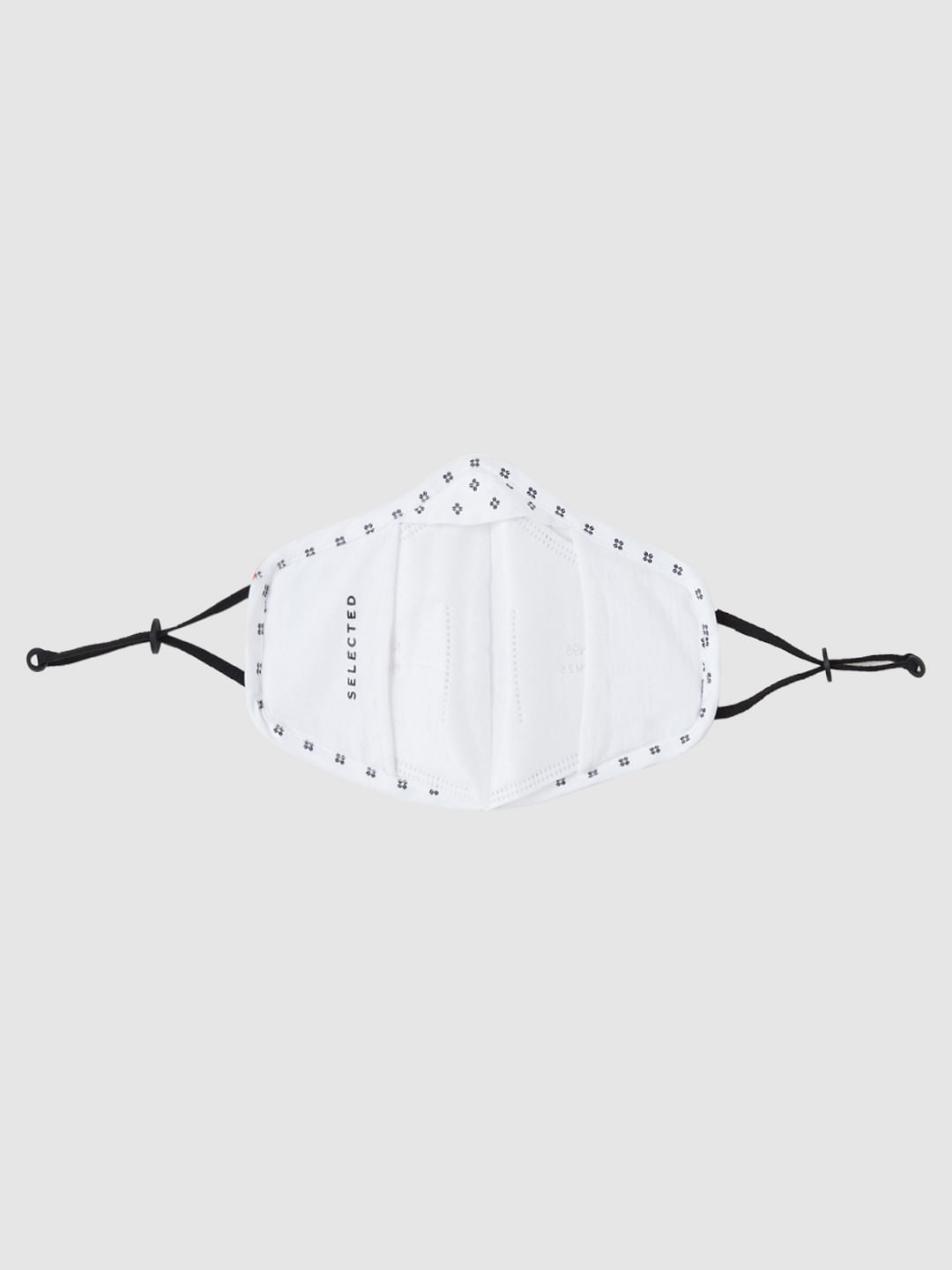 White Floral Print N95 Mask With 3 Changeable Pm2.5 Filter
