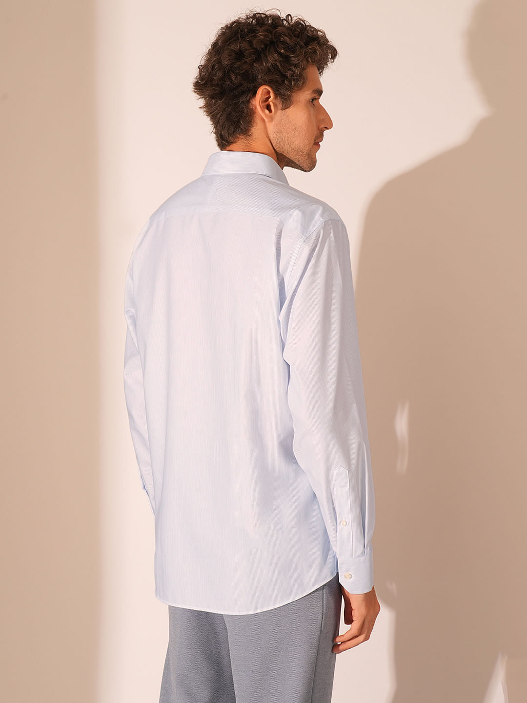 Light Blue Striped Formal Shirt