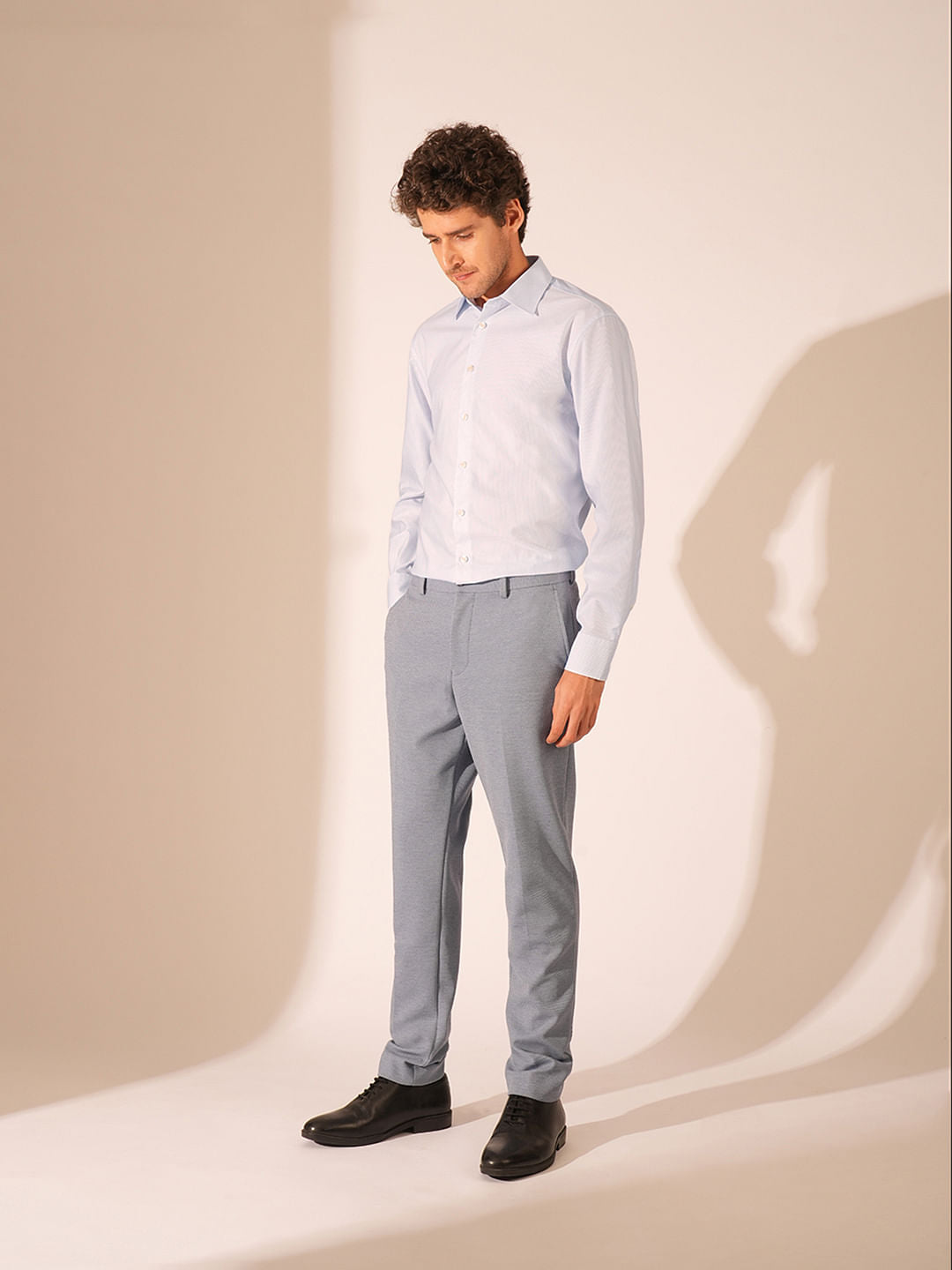 Light Blue Striped Formal Shirt