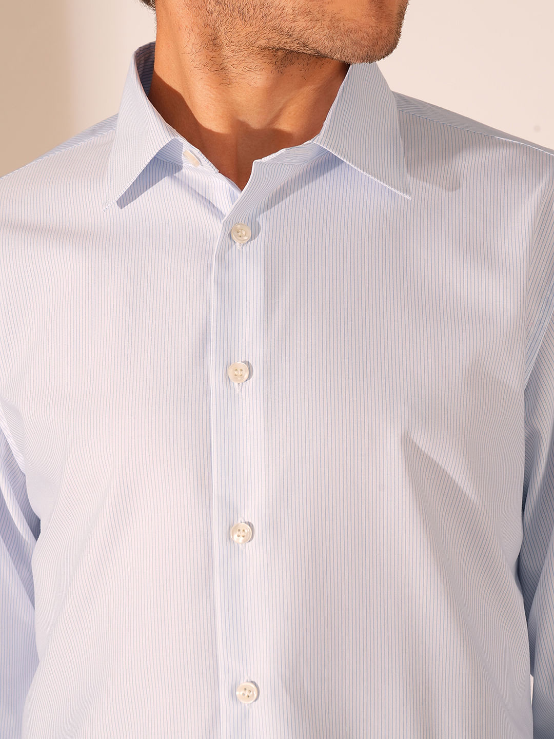 Light Blue Striped Formal Shirt