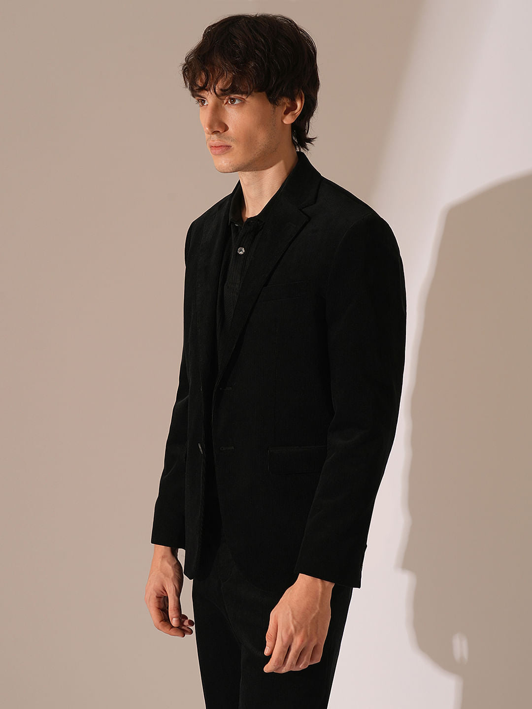 Black Corduroy Suit Set Blazer