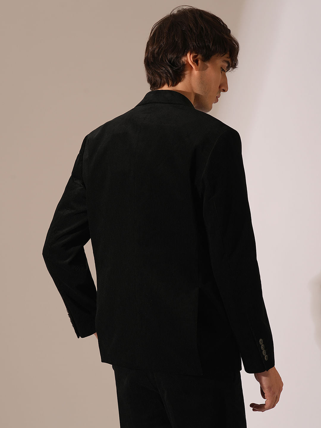 Black Corduroy Suit Set Blazer