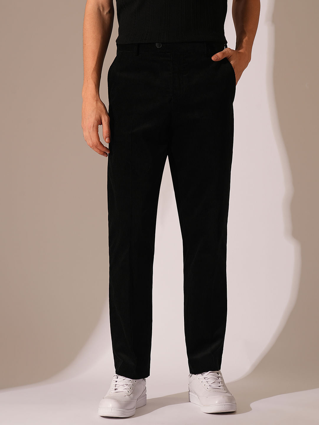 Black Corduroy Suit Set Trousers