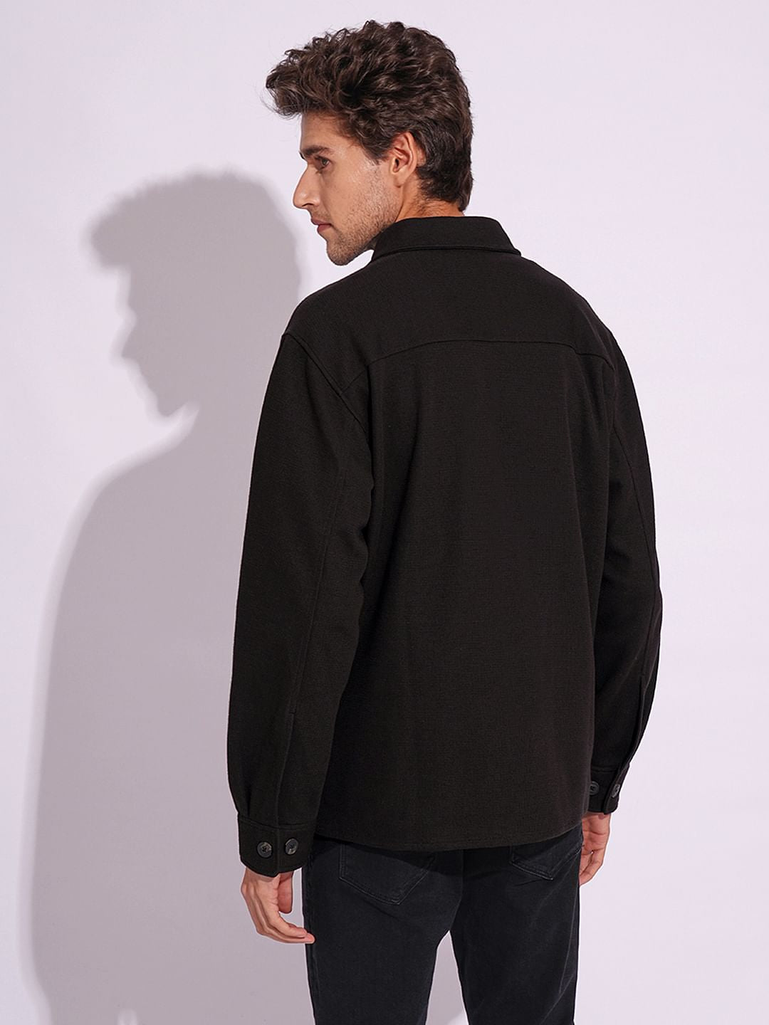Black Jersey Overshirt