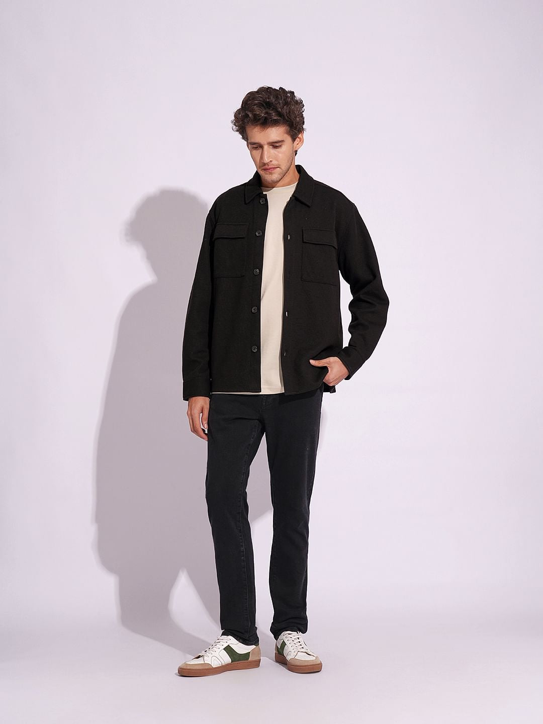 Black Jersey Overshirt