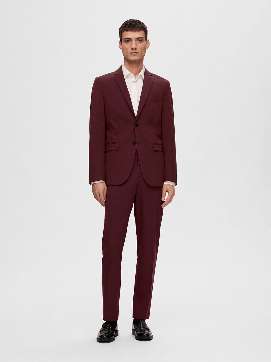 Maroon Slim Fit Suit-Set Blazer