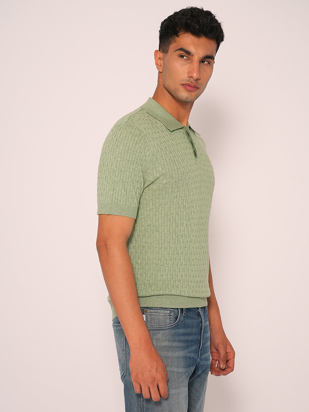 Green Organic Cotton Knitted Polo