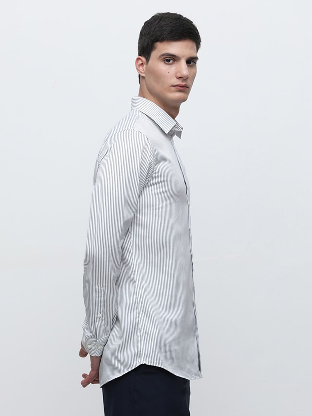 White Striped Slim Fit Shirt