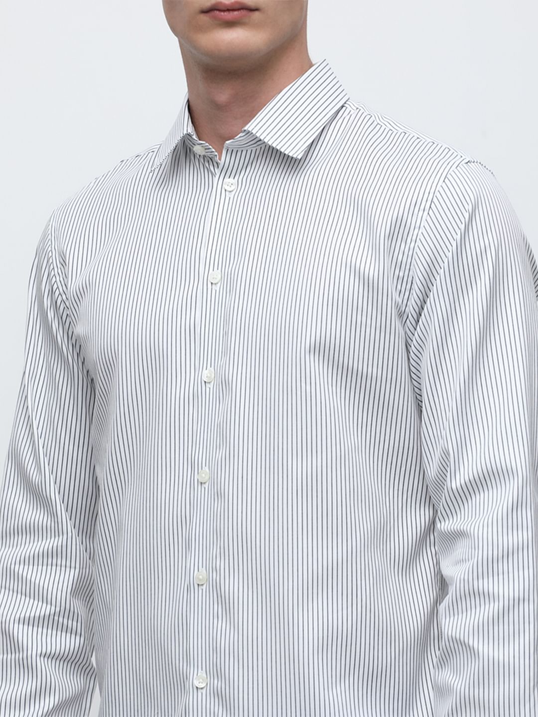 White Striped Slim Fit Shirt