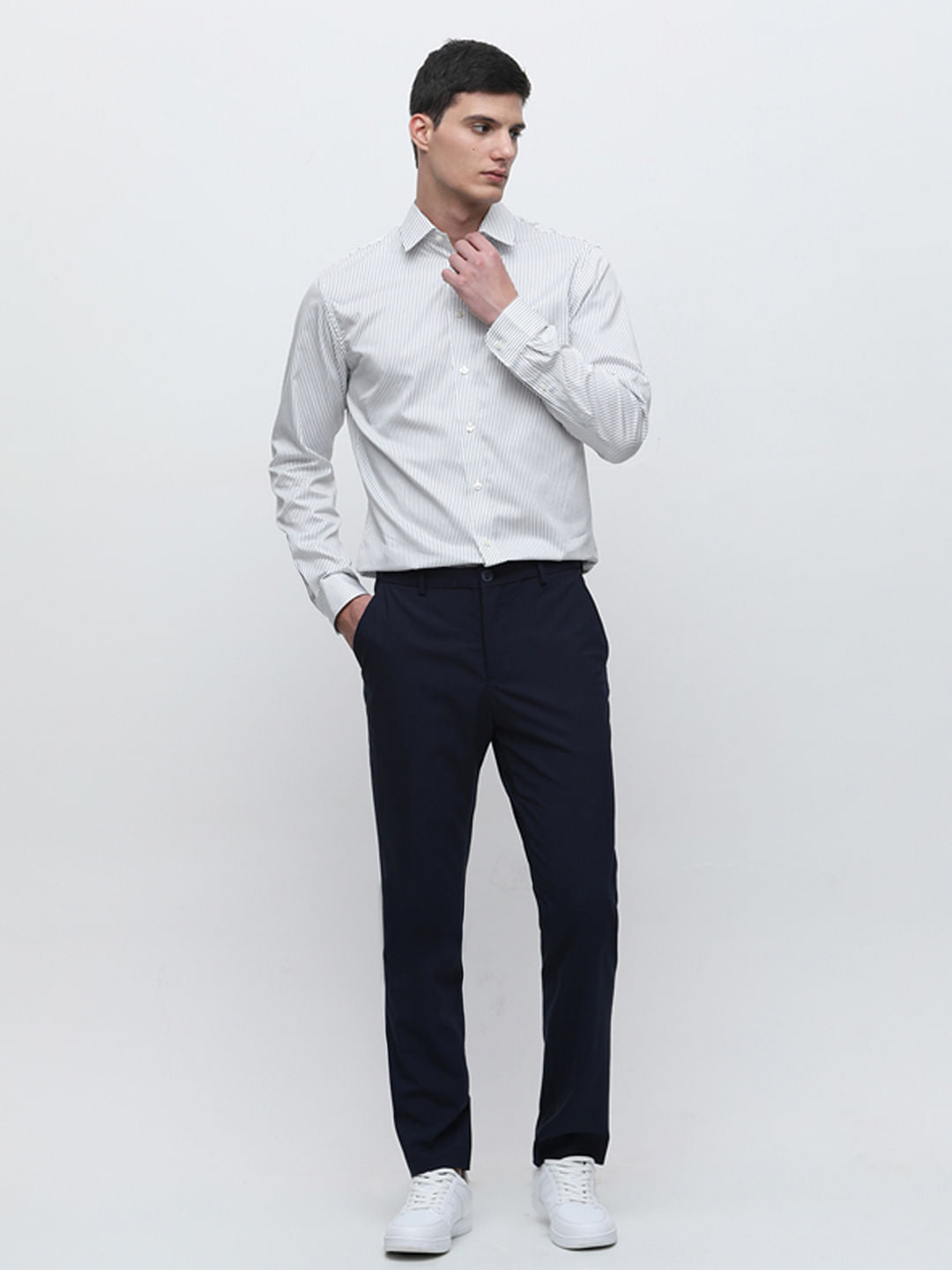 White Striped Slim Fit Shirt