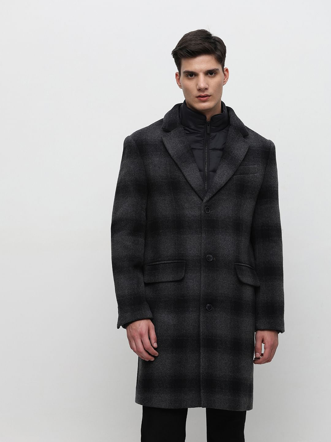 Dark Grey Tailored Wool Coat