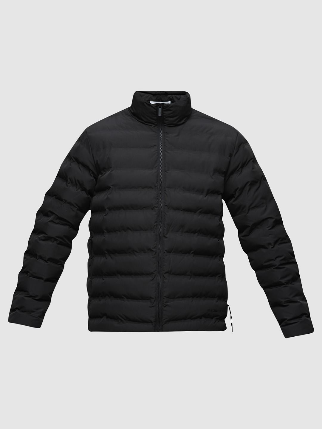 Black High Neck Quilted Jacket