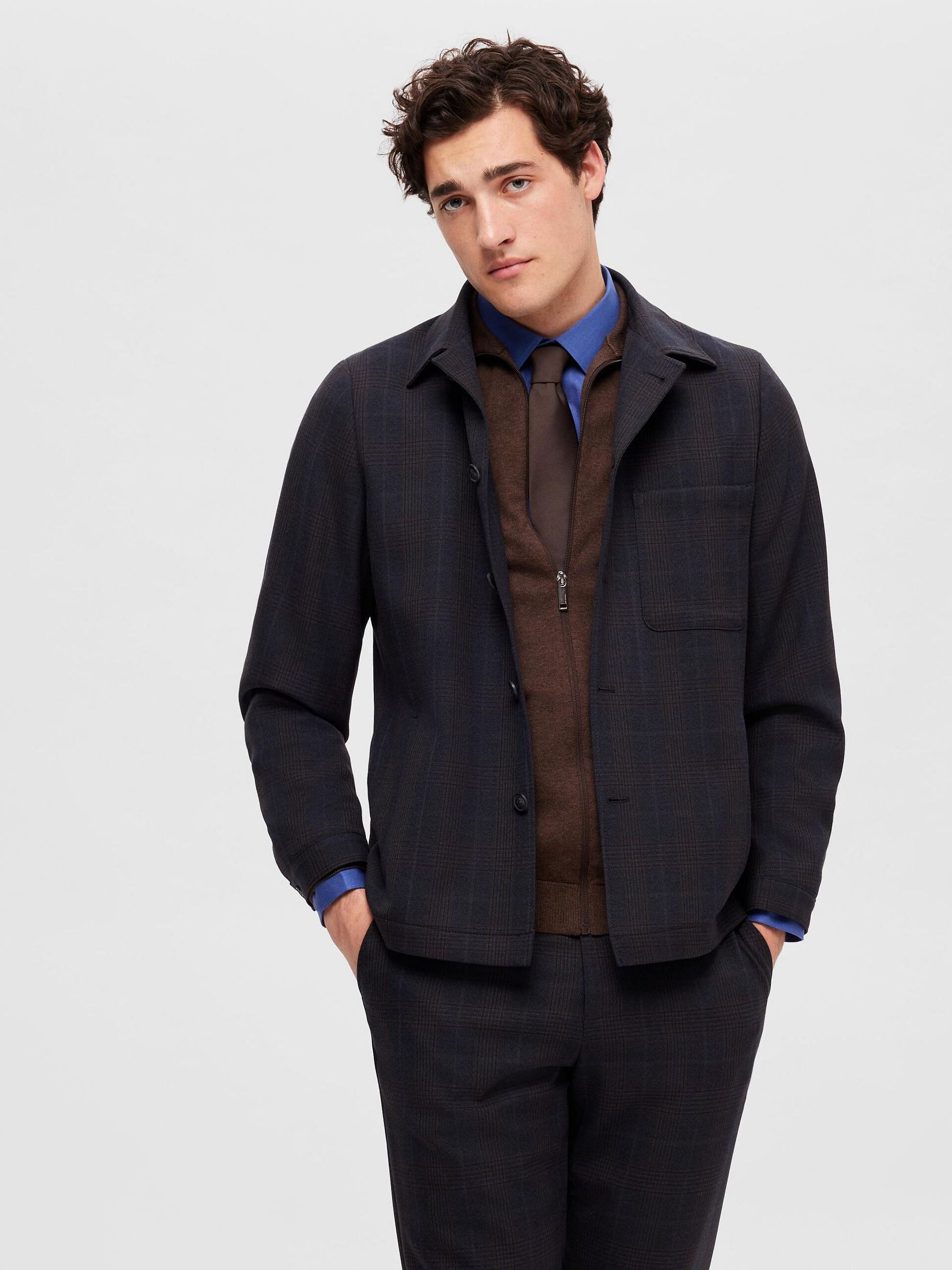 Blue Slim Fit Full Sleeves Shirt