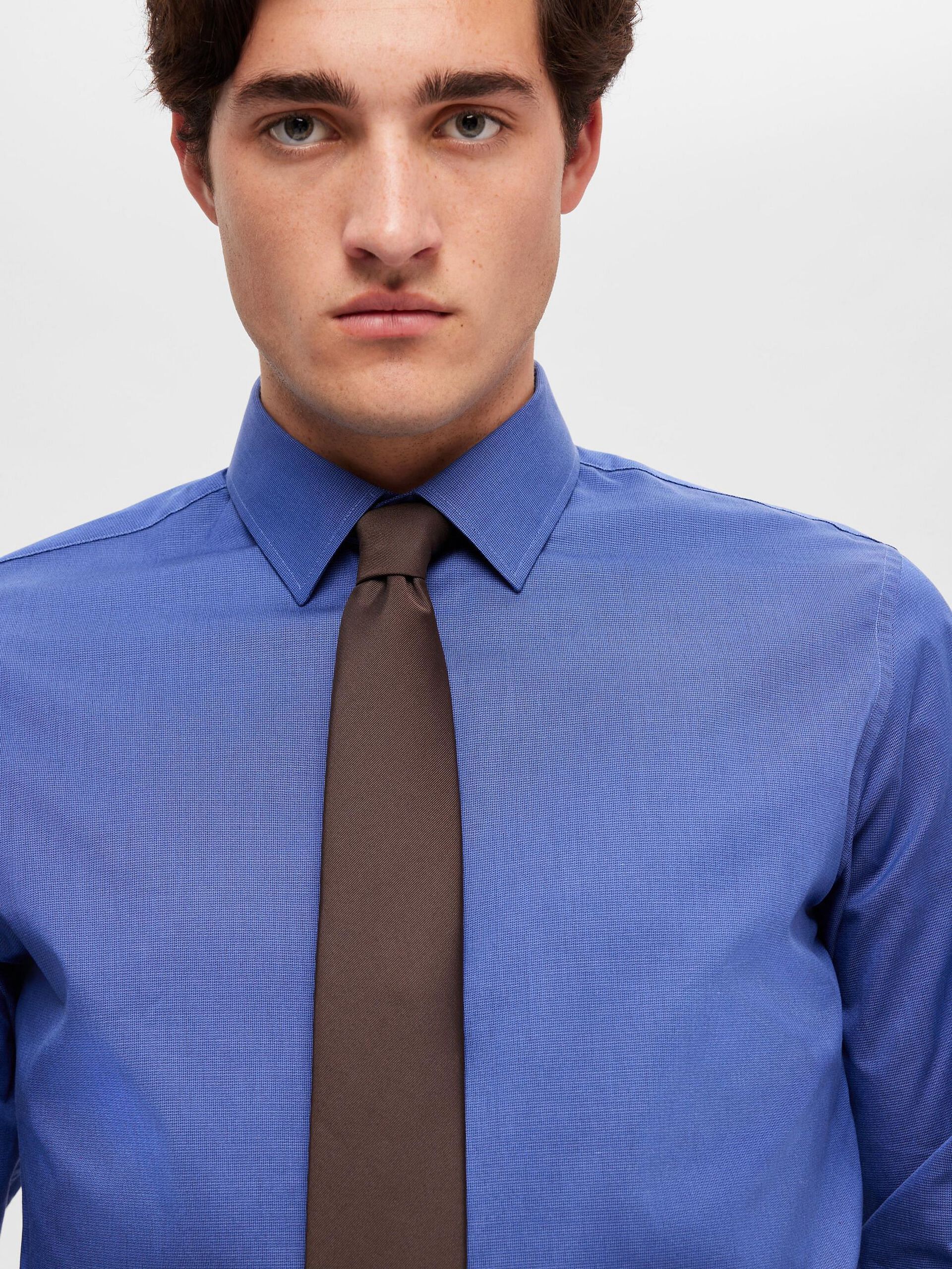 Blue Slim Fit Full Sleeves Shirt