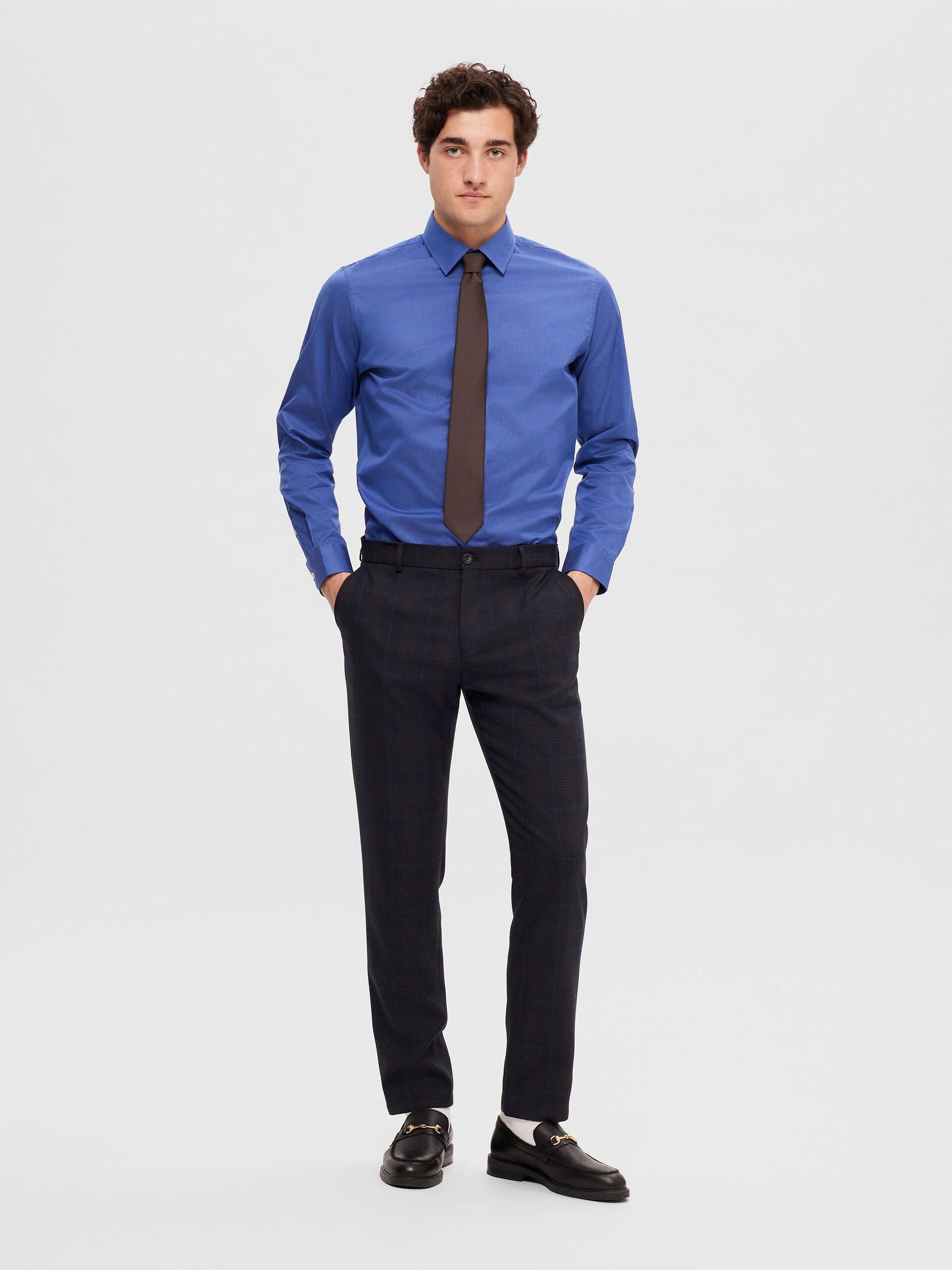 Blue Slim Fit Full Sleeves Shirt