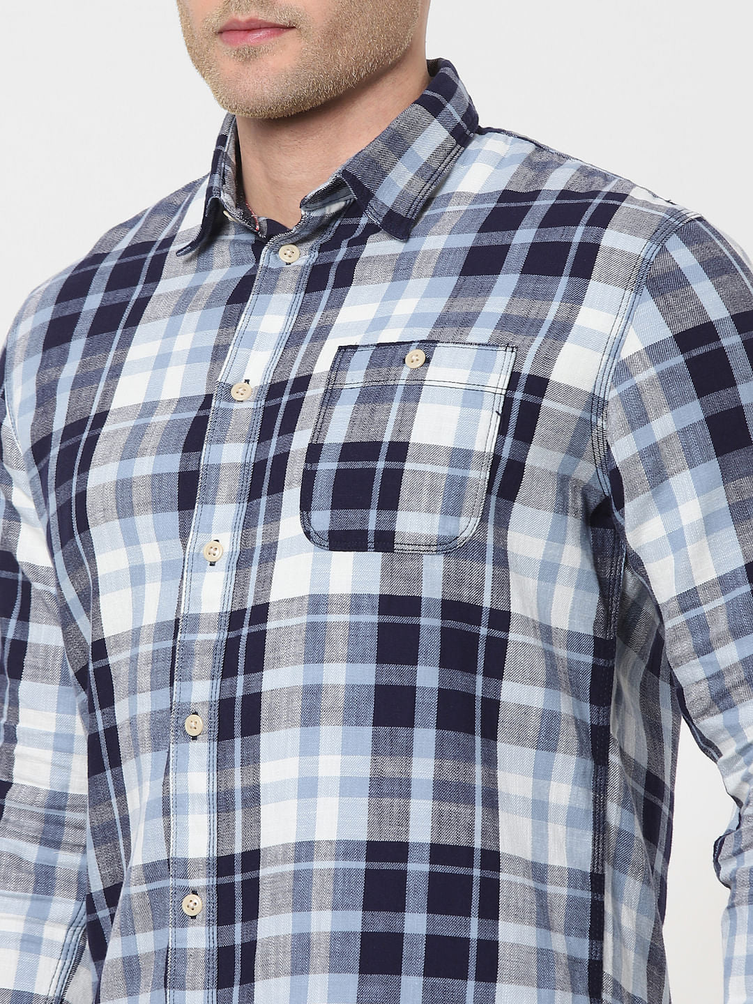 Blue Check Organic Cotton Full Sleeves Shirt