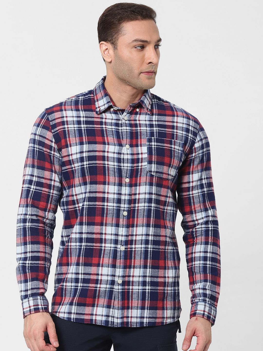 Blue Check Organic Cotton Full Sleeves Shirt