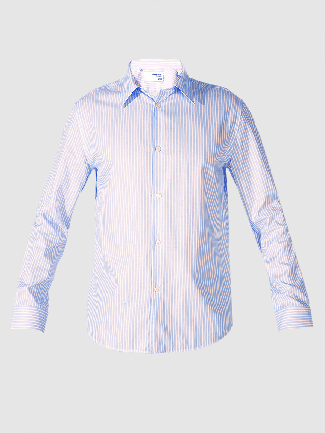 Light Blue Striped Regular Fit Shirt