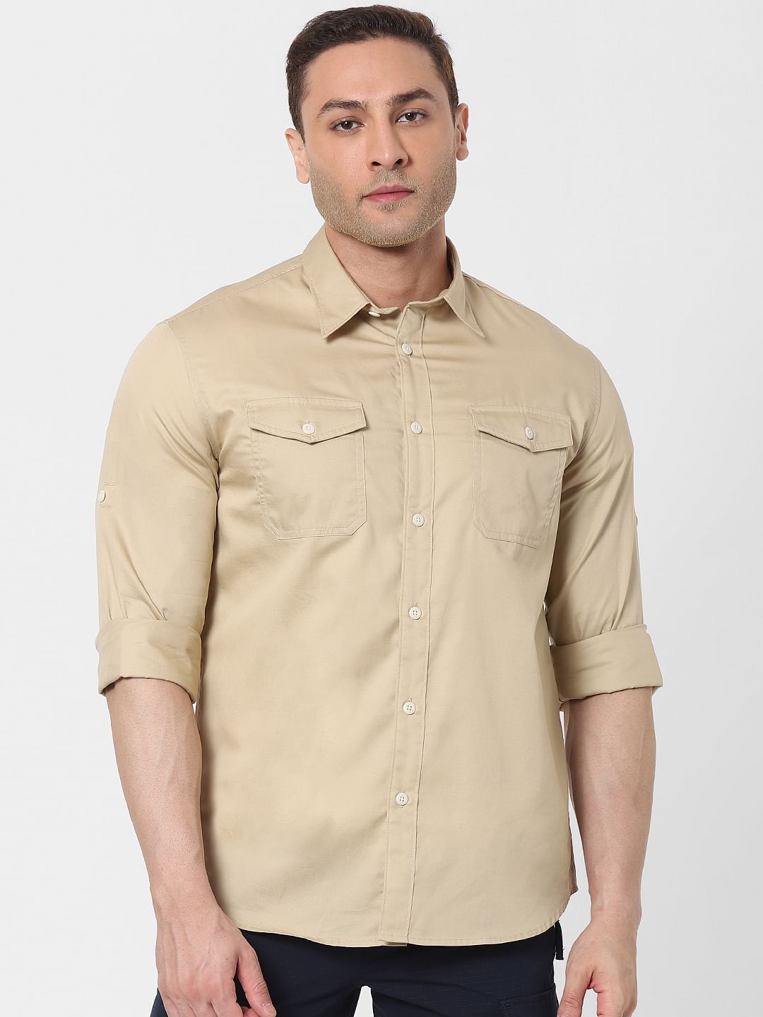 Beige Full Sleeves Shirt