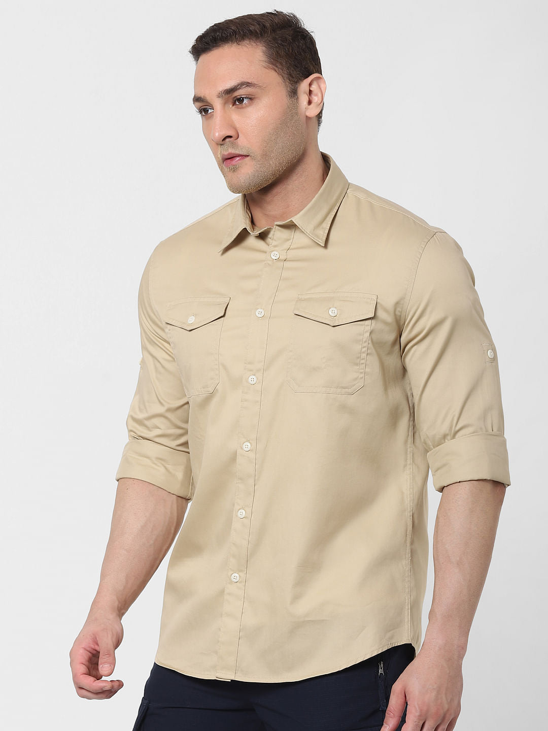 Beige Full Sleeves Shirt