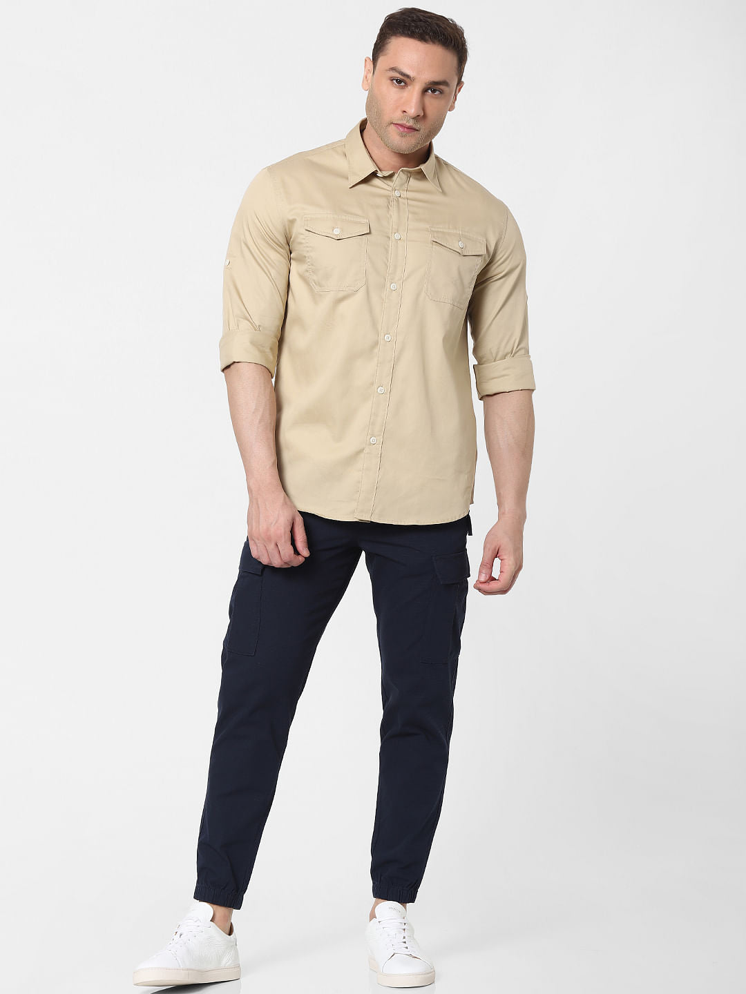 Beige Full Sleeves Shirt