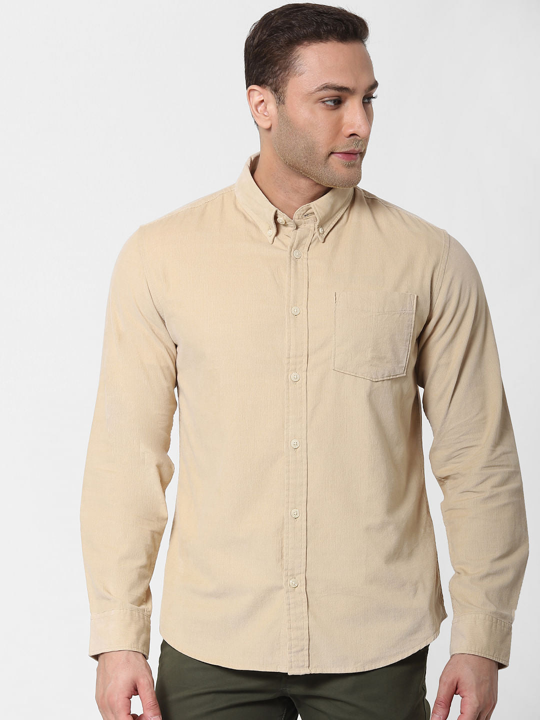 Beige Full Sleeves Shirt