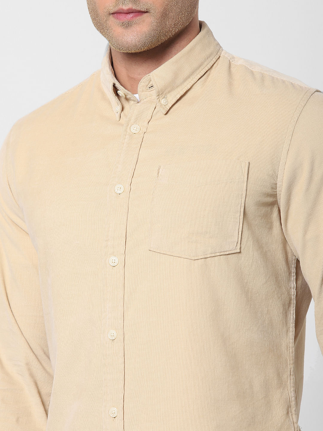 Beige Full Sleeves Shirt