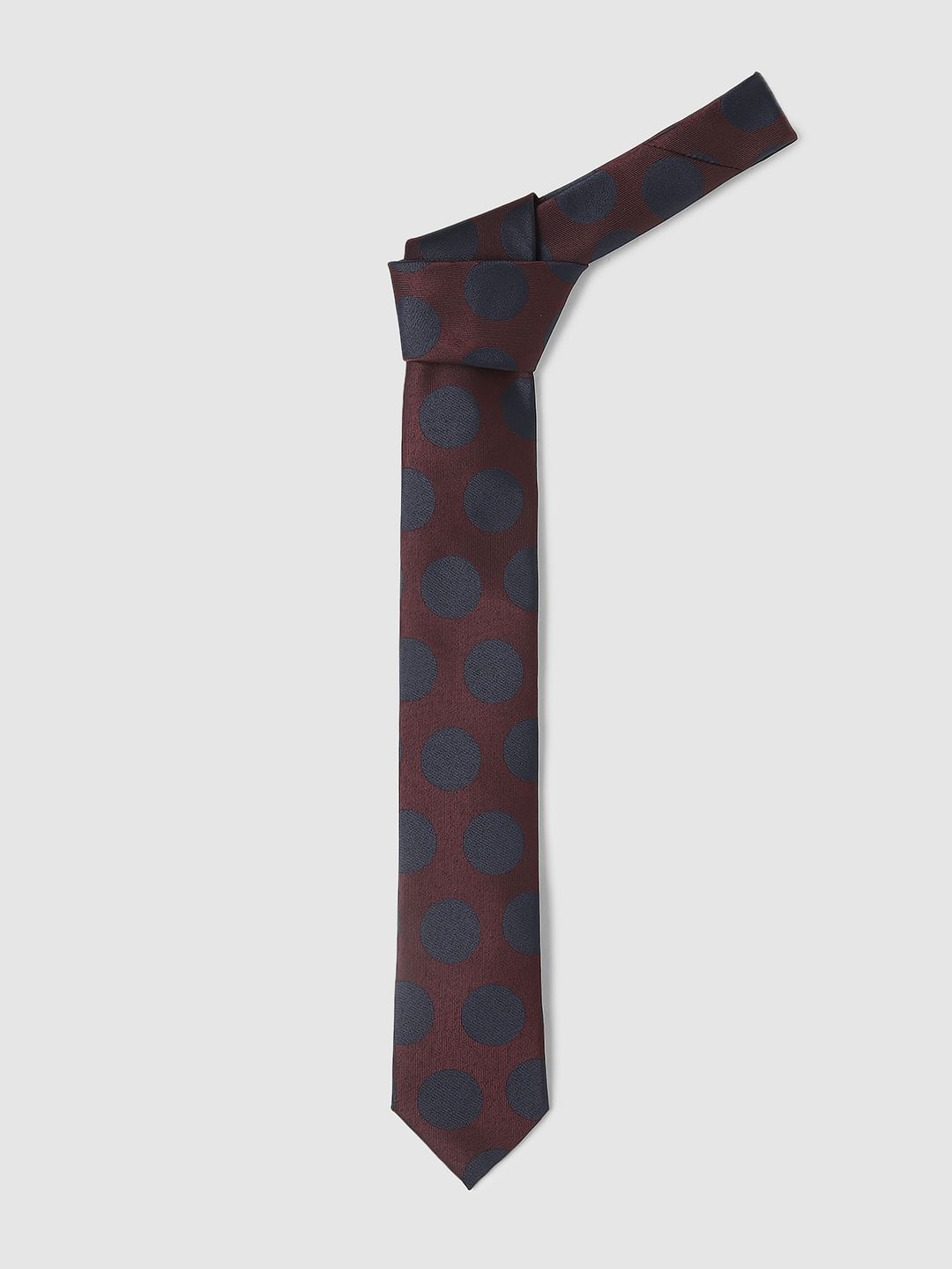 Burgundy Polka Dot Tie